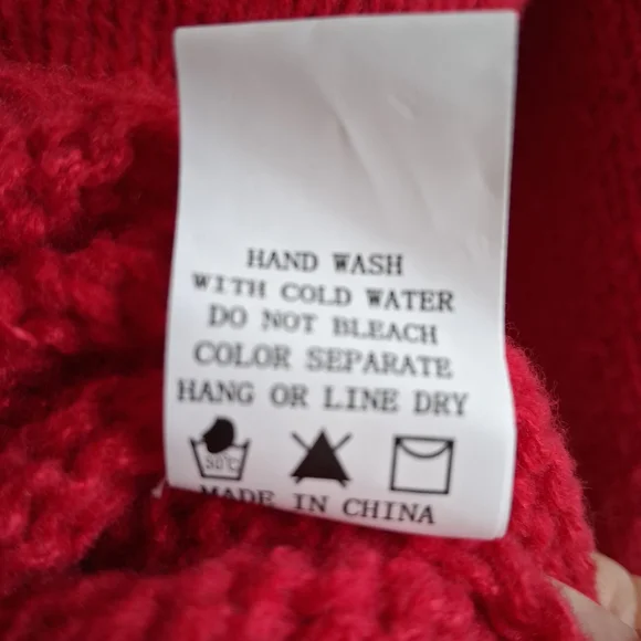 Anthropologie Luna Ivy Red Cardigan Adorned With Pink Bows. Sz.M Cozy - Picture 8 of 10